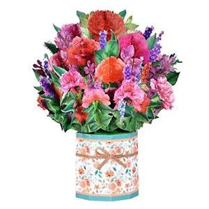 Carnation Bouquet Greeting Cards - Paper Flower Cards 3D Pop up Bouquet