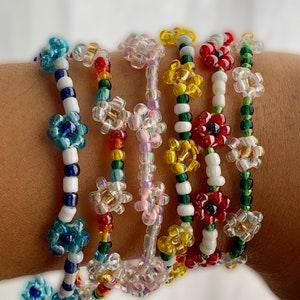 flower beaded bracelet | flower bracelet jewelry | bead flower bracelet | beaded bracelets | beaded jewelry |mothers day gifts from daughter