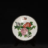 Purple copper embryo cloisonne silk peony flower dragon ornament