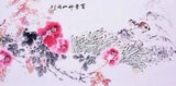ORIENTAL ASIAN FINE ART CHINESE WATERCOLOR PAINTING-Peony flower&Birds lover