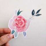 Rose Stickers, Watercolor Rose Vinyl Sticker, Beautiful Flowers, For Laptops, Planners and Water Bottles