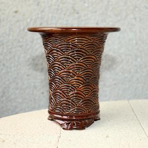 Neofinetia pot brown pot Orchid pot for Orchid planter for Ceramic plant pot Orchid pots Tall pot ceramic Gift for grandmother