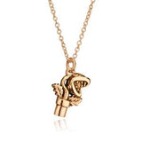 Small Rose Gold Petey Piranha Plant Pendant, Super Mario Bros, Nintendo Inspired Necklace Charm