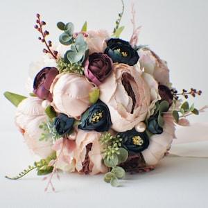 Peony Bridal Bouquet, Silk Wedding Flowers, Blush Wedding Flowers, Vintage Wedding, Rustic Wedding Shabby Chic Wedding, Bride Bridesmade