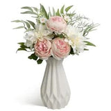 Faux Flowers in Ceramic Vase,Artificial Flowers in Vase,Table Pink Peony