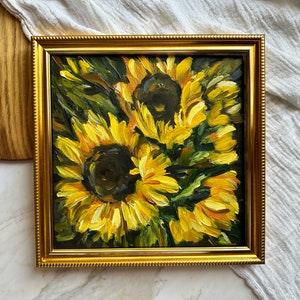 Sunflower Painting  Field Meadow Landscape Oil Painting Original Farm of Sunflowers California Farmhouse Wal Decor French Kitchen Art