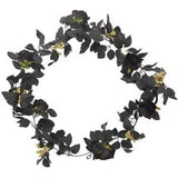 Black Rose Vine Artificial Flowers Dried Hanging Wreath Ivy Plants Garland Faux