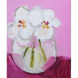 oil painting original, orchid painting, pink romantic floral, parisian chic, barbiecore, floral painting .. Orchids in Glass