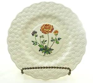 Copeland Spode Fernleigh Ranunculus Luncheon Plate Embossed Flower A Ball 2/2863