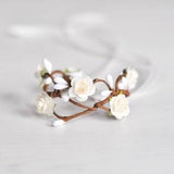 Ivory Flower Wrist Corsage, Flower Hand Bracelet, Bridesmaids Wrist Corsage, Bridesmaids Flower Accessories, Flower Girl Accessories Flower
