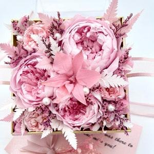 Mother??s Day gifts top flowers box Preserved roses preserved peonies Christmas birthday 5.1?¡Àx5.1?¡À   Valentine??s Day gift
