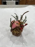 Tiny Faux Bird in Dried Floral Woodland Small Arrangement by Dried Bloomers
