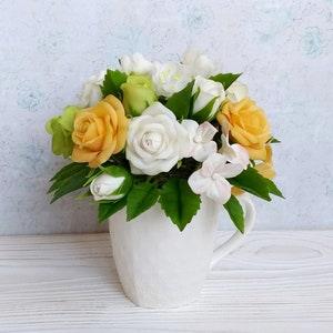 Polymer Clay Flowers Bouquet, Hand modeling, Housewarming gift