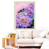 5D DIY Decorative Cross Stitch Peony Flower Rhinestone Round Diamond Painting