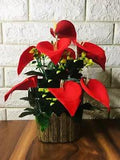 Artificial Lily Flower Pot  for Home Decor 12 inch Pack of 1