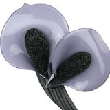 CIL?A PARIS Brooch Double Calla Lily Flower in Lilac & Black Handmade in France