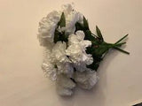 Lot 4 Bushes White Carnation 14 inch Bush Fake flower