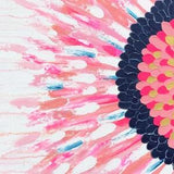 Original FLORAL painting/impressionist painting/sunflower painting/pink sunflower/pink white painting/pink gold art/pink wall art