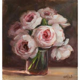 Roses Bouquet Oil Painting - Flowers Original Artwork - Painting on Paper - English Roses Art