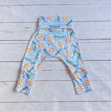 Sunflower Baby Pants, Floral Grow With Me Pants, Neutral Sunflower Toddler Pants, Green and Gold Sunflower Baby Pants, Baby Leggings Canada