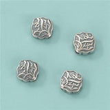 Sterling Silver Square Orchid beads, s925 Silver Plants beads, S925 Silver Square Beads, Bracelet Spacer, Necklace Beads, Handmade Bead