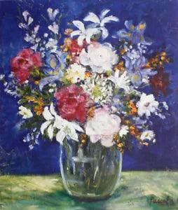 Suzanne Pascal Peonies - Flower Bouquet In Vase Signed and Numbered on Paper