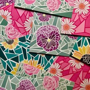 Flower Mosaic Cards (Pack of Four) - Blank Cards