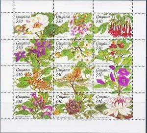 Guyana 1994 Passion Flowers Orchids Water Lily Fuchsia Begonia Medicinal Herbs