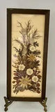 Vintage Dried Flowers Wall Hanging Plaque Wall Art Rectangle Wood Frame 10.5x4.5