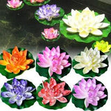 5-20pcs Artificial Fake Lotus Leaf Flowers Water Lily Floating Pool Plants Decor