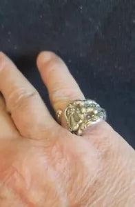 Vintage Sterling Silver Spoon Ring Watson Lily, Huge Artisan Handcrafted