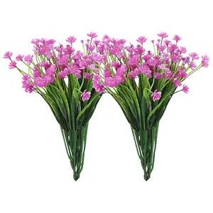 Artificial Flower Heads, Plastic Mini Peony Hydrangea Purple Red Faux 6Pcs
