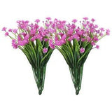 Artificial Flower Heads, Plastic Mini Peony Hydrangea Purple Red Faux 6Pcs