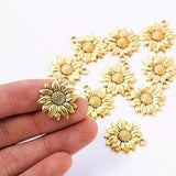 10pcs Sunflower Charm |Sunflower pandent| Bulk Sunflower Charms| Flower Charms| Sunflower Connector Charms| Sunflower Connector Charm