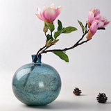Faux Magnolia Branch with Leaf Artificial Flower Stem and Bud Chinese Home Fake Floral Decoration Wedding Party Plant Arrangement for Garden