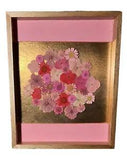 Pink And Gold Pressed Flower Art