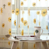 Sunflower Daisy Chiffon Curtains Custom Curtain Pair Sheer Gerbera Flower Rod drapes Curtains Chiffon Tulle Window CurtainCustom Curtain