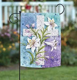 Toland Easter Lilies 12x18 Beautiful Flower Cross Jesus Lord Garden Flag