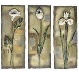 Silvia Vassileva 3D Floral Wall Plaques Tulip/Lily/Orchid Multicolored Set of 3