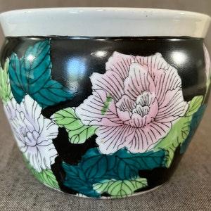 Chinese flower pot or fish bowl with peonies.