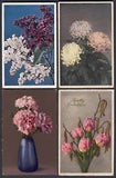 Postcard X80 Greeting Flowers Lilac Chrysanthemum Tulips Carnation Sweden old 4