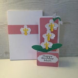 Personalised Handmade Orchid Box Card / Mom / Nan / Grandma / Get well soon / Happy Birthday Mum / Mother??s Day / Paper Flowers