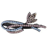 Flower Lily Hair Barrette Clasp Clip Austrian Rhinestone Blue Jewelry Blue Pink
