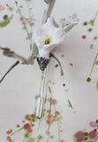 Small WHITE ARUM LILY PIN CALLA LILY Wedding Lapel Brooch HANDMADE HAND PAINTED