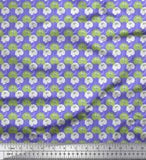 Soimoi Purple Velvet Fabric Peony Floral Decor Fabric Printed metre-z8D