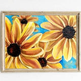 Sunflower original oil painting, small Wall Art, Above Sofa Art, Sunflower decor