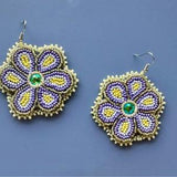 Handmade Anishinaabe Flower Beaded Earrings