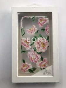 NIB MVMT iPhone 11/XR Case Clear With Pink Peony Flowers Protective Snap-On