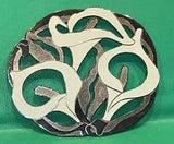 Vintage CALLA or PEACE LILY Trivet or Plant Stand ?Wm A Rogers Co 9.5x8.25???