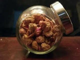 Real Pink Rose Buds & petals Morocco Ball Glass Jar